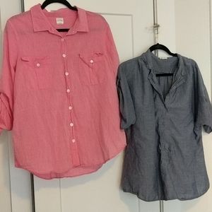 J Crew 100% cotton shirts.